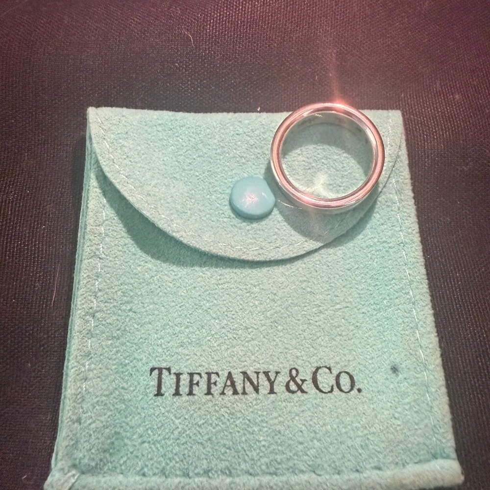 Authentic Unisex Tiffany & Co. Silver Band Size 6 1/2  1837 logo send offer! - Picture 5 of 5